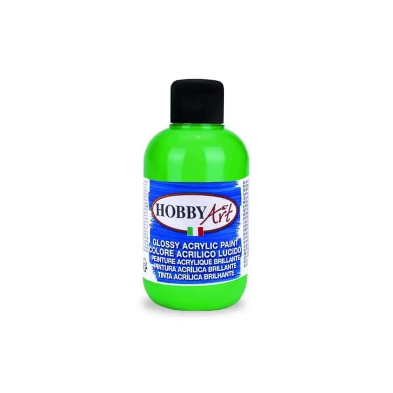 "hobby art glossy acrylic paint 500ml - professional quality for creative projects"