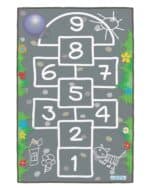 a hopscotch game with white chalk on the ground