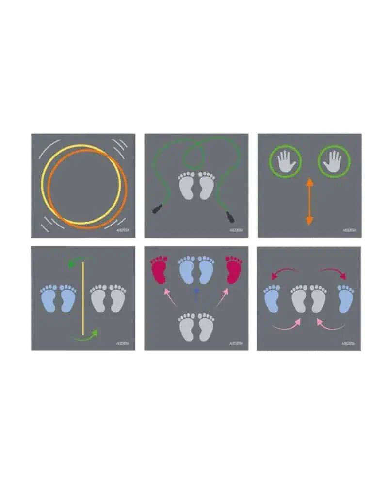 A group of icons with feet and hands