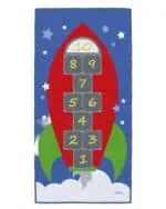 a game board with numbers and rockets
