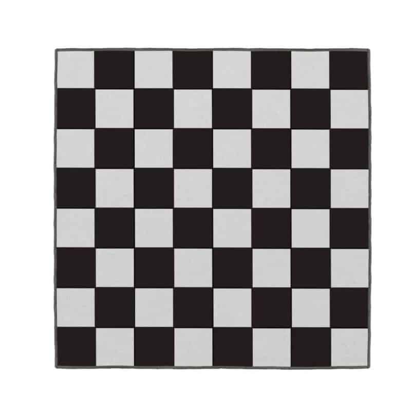 A black and white checkered board