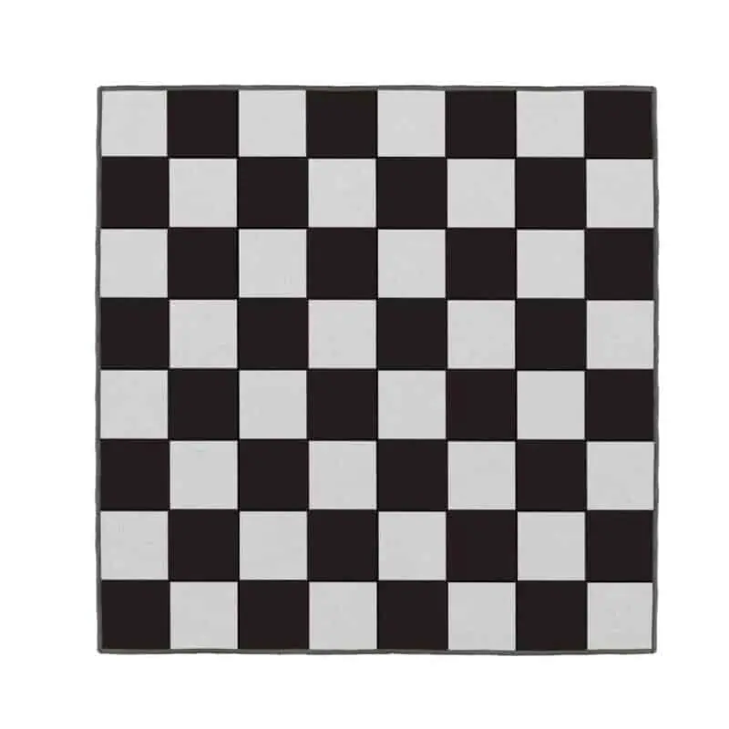 A black and white checkered board