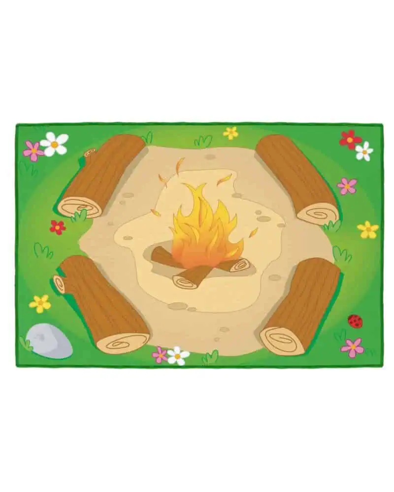 A cartoon of a campfire