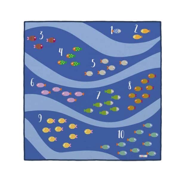 a rug with fish and numbers