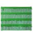 A green and white mesh bag