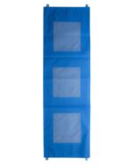 a blue rectangular object with holes
