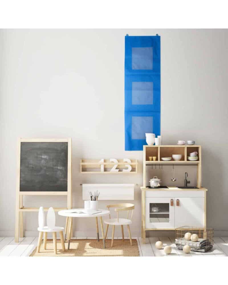 A room with a table and chairs