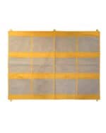 a yellow and white mesh net